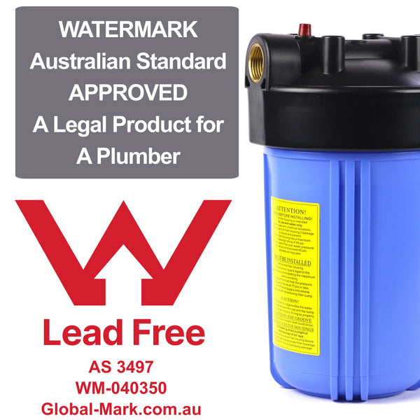 Watermark Approved 10" x 4.5" Single Big Blue Housing with 0.5 micron carbon block filter