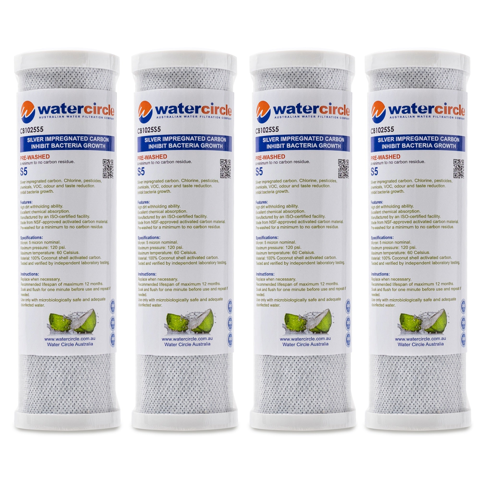 Watercircle 1025S5 10" x 2.5" 5 micron Silver impregnated water filter cartridge